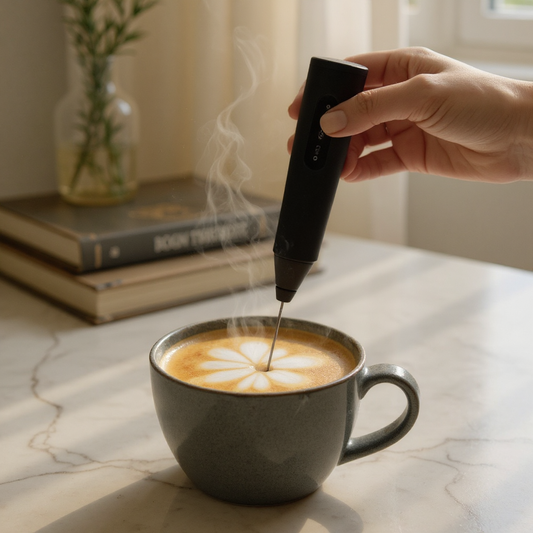 Electric Milk Frother with 3 Speed Modes – Handheld Coffee Foam Maker for Lattes, Cappuccinos & Hot Chocolate