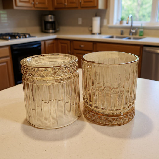 Set of 6 Premium Amber Textured Glasses